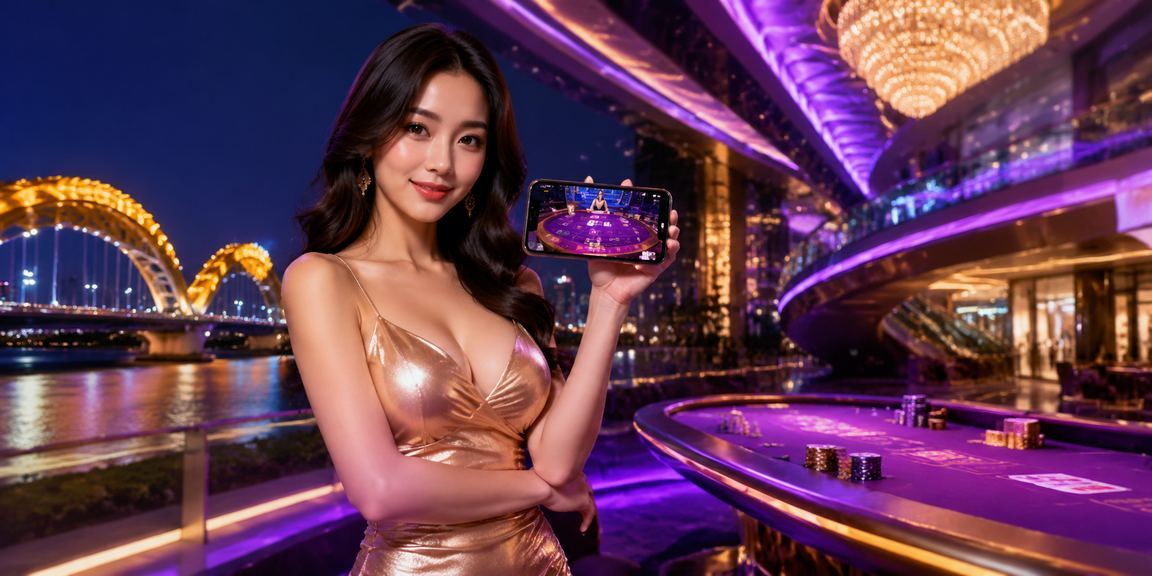 Ánh đèn neon Đà Nẵng rực rỡ với người chơi Baccarat trên nền tảng casino trực tuyến 9020
