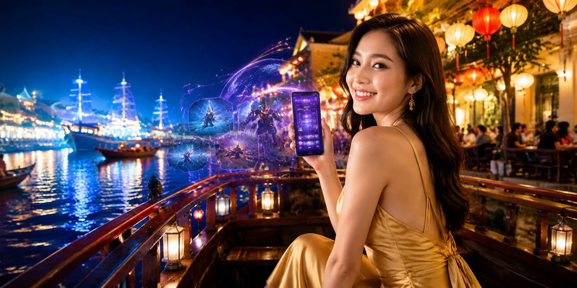 Người dùng tại Hội An xem thông tin đặt cược esports trên nền tảng 9020 bên tách cà phê