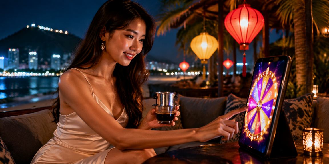 Người chơi roulette tại Hội An thưởng thức cà phê Việt Nam bên bàn chơi 9020
